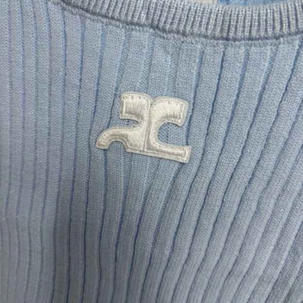 Light Blue Ribbed Tank Top - Picture 3 of 4